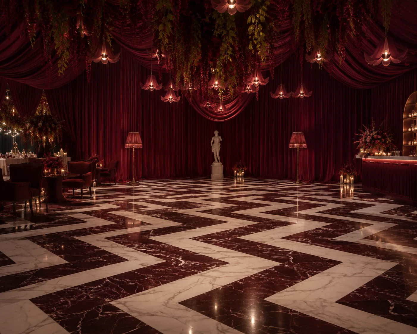 Draped in Burgundy luxury event design